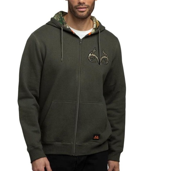 Realtree - Zipped Fleece Line Hooded Sweatshirt - Picture 1 of 5